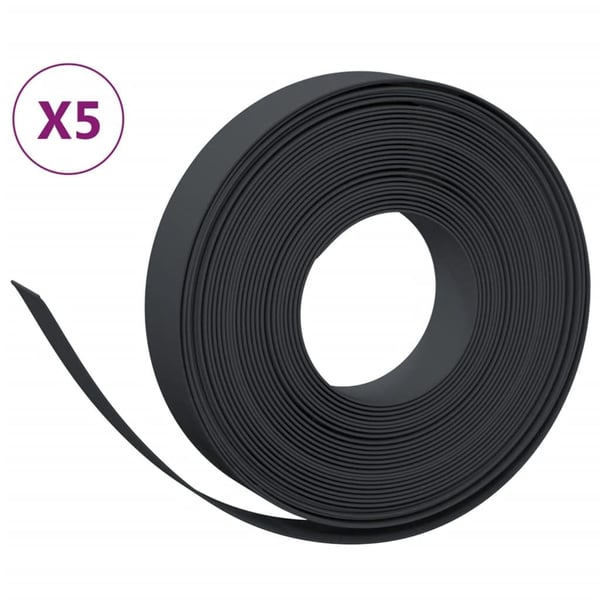 vidaXL Hagekanter 5 stk svart 10 m 10 cm polyetylen