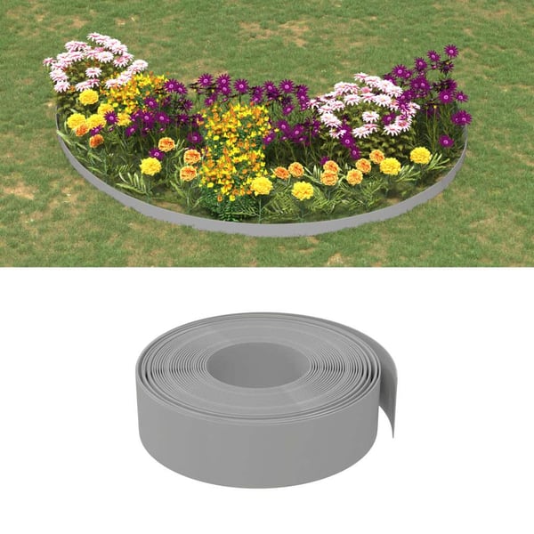 vidaXL Hagekanter 5 stk grå 10 m 15 cm polyetylen