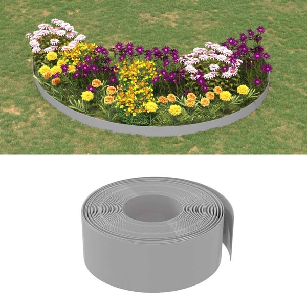 vidaXL Hagekanter 3 stk grå 10 m 20 cm polyetylen