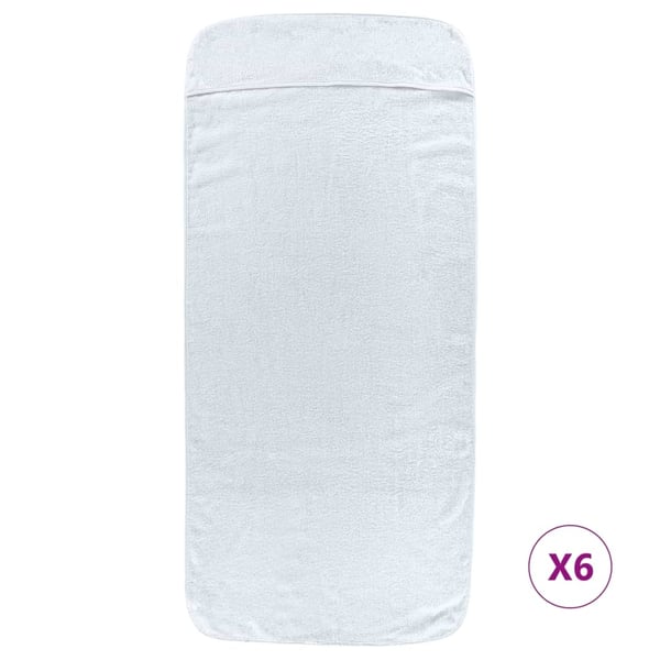 vidaXL Strandhåndklær 6 stk hvit 60x135 cm stoff 400 GSM
