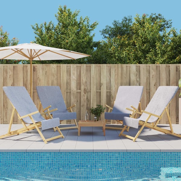 vidaXL Strandhåndklær 4 stk grå 60x135 cm stoff 400 GSM