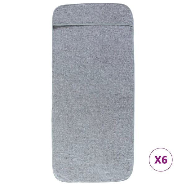 vidaXL Strandhåndklær 6 stk grå 60x135 cm stoff 400 GSM
