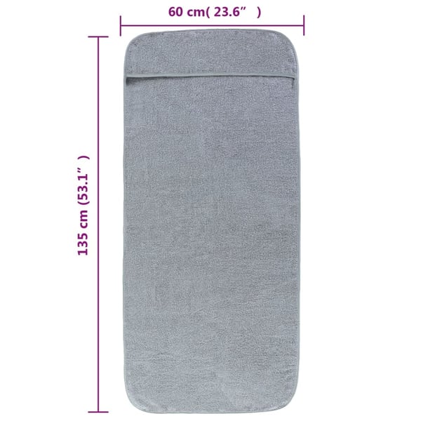 vidaXL Strandhåndklær 6 stk grå 60x135 cm stoff 400 GSM