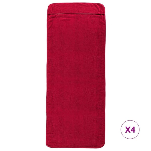 vidaXL Strandhåndklær 4 stk burgunder 60x135 cm stoff 400 GSM