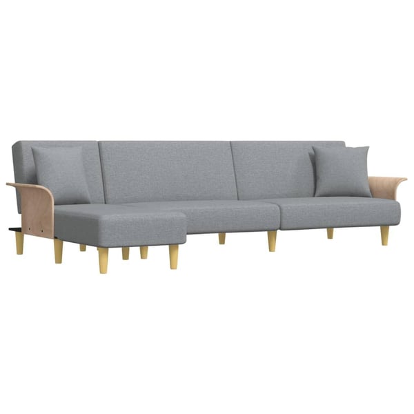 vidaXL L-formet sovesofa 279x140x70 cm velour lysegrå