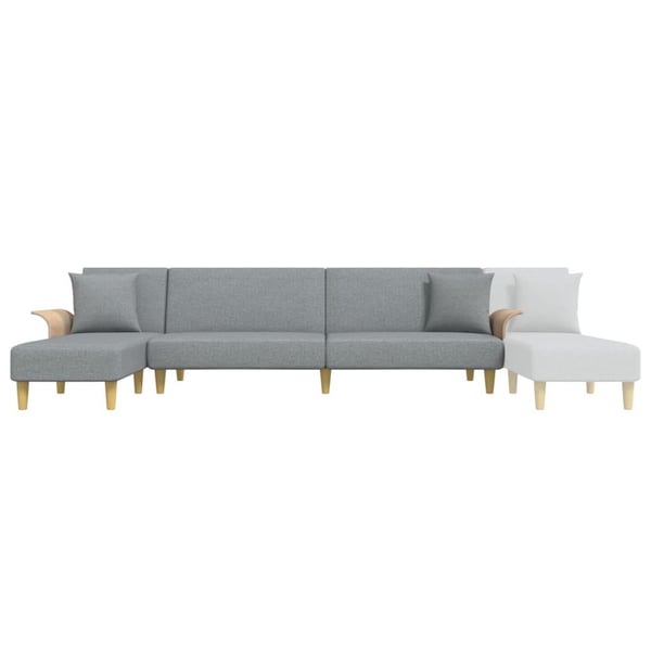 vidaXL L-formet sovesofa 279x140x70 cm velour lysegrå