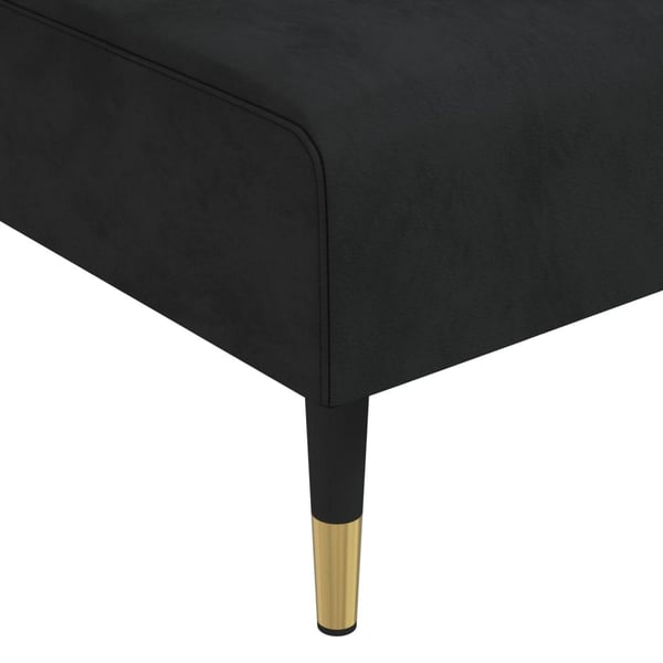 vidaXL L-formet sovesofa 271x140x70 cm velour sort