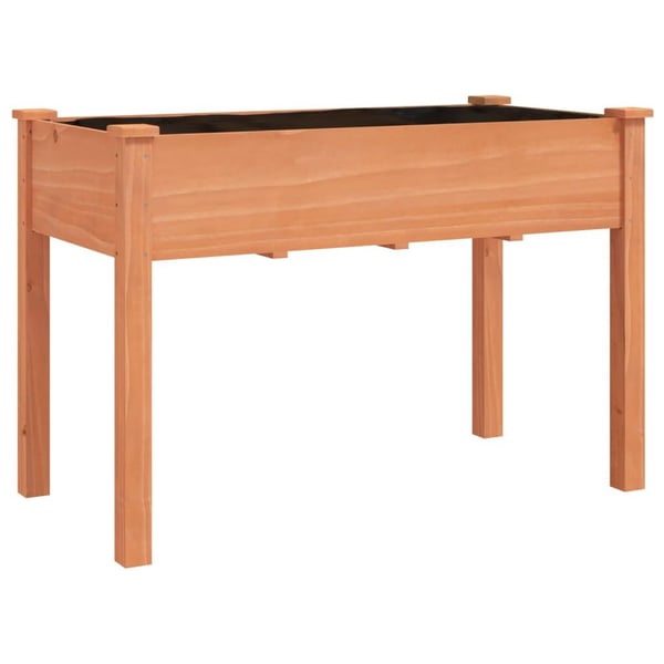 vidaXL Plantekasse med foring brun 118x59x80 cm heltre gran