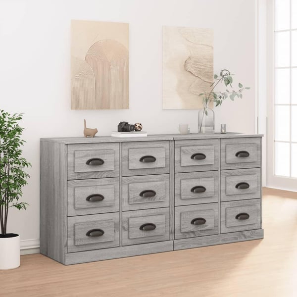 vidaXL Senkit 2 kpl harmaa Sonoma tekninen puu