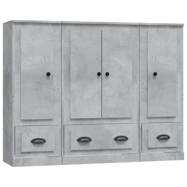 vidaXL Highboards 3 stk betonggrå konstruert tre