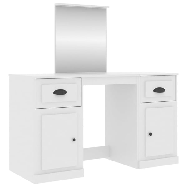 vidaXL makeupbord med spejl 130x50x132,5 cm hvid