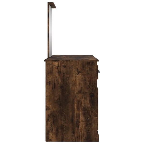 vidaXL makeupbord med spejl 130x50x132,5 cm røget egetræsfarve