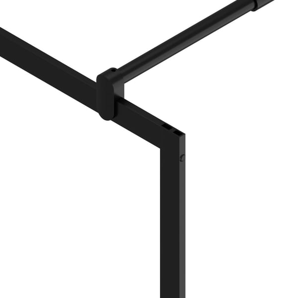 vidaXL Dusjvegg med hylle svart 115x195 cm ESG-glass og aluminium