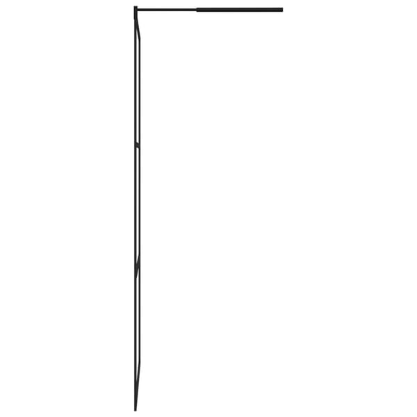 vidaXL Dusjvegg med hylle svart 115x195 cm ESG-glass og aluminium