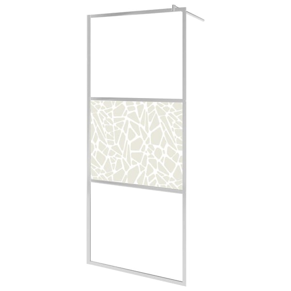 vidaXL Dusjvegg med hylle krom 100x195 cm ESG-glass og aluminium