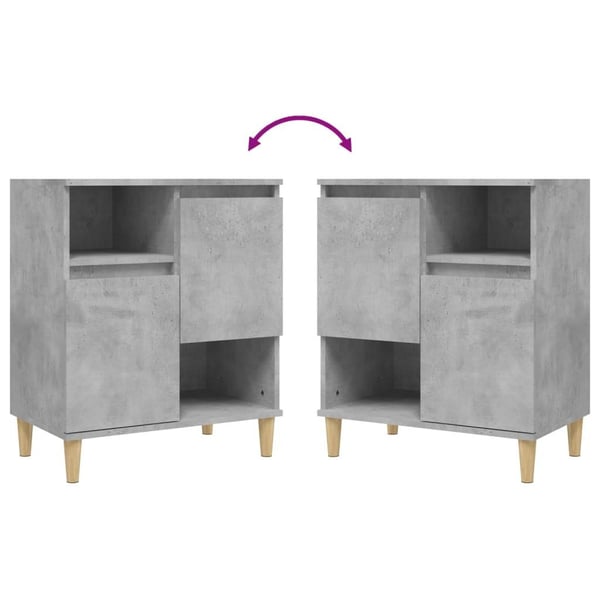 vidaXL Skjenker 2 stk betonggrå 60x35x70 cm konstruert tre