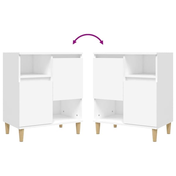 vidaXL Skjenker 3 stk hvit 60x35x70 cm konstruert tre