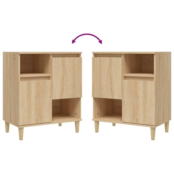 vidaXL Skjenker 3 stk sonoma eik 60x35x70 cm konstruert tre