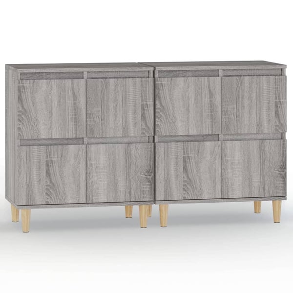 vidaXL Skjenker 2 stk grå sonoma 60x35x70 cm konstruert tre