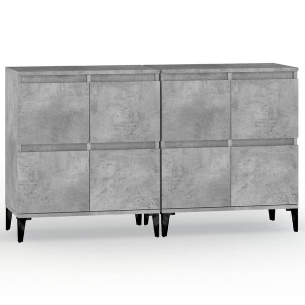 vidaXL Skjenker 2 stk betonggrå 60x35x70 cm konstruert tre