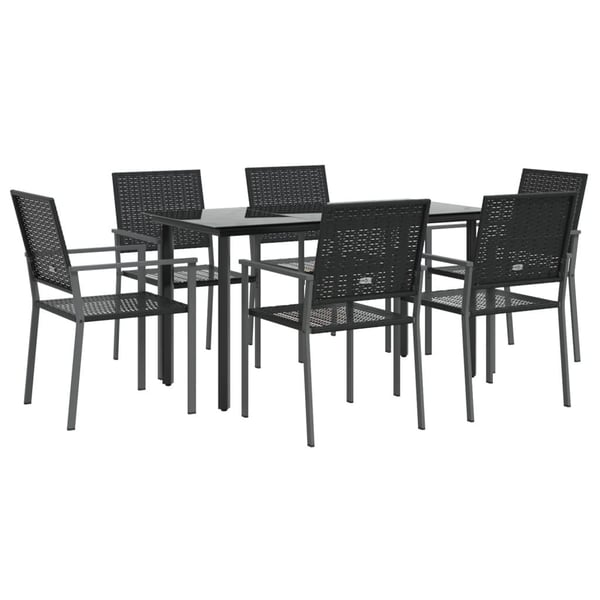 vidaXL Hagespisegruppe 7 deler polyrotting og stål