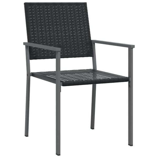 vidaXL Hagestoler 6 stk svart 54x62,5x89 cm polyrotting