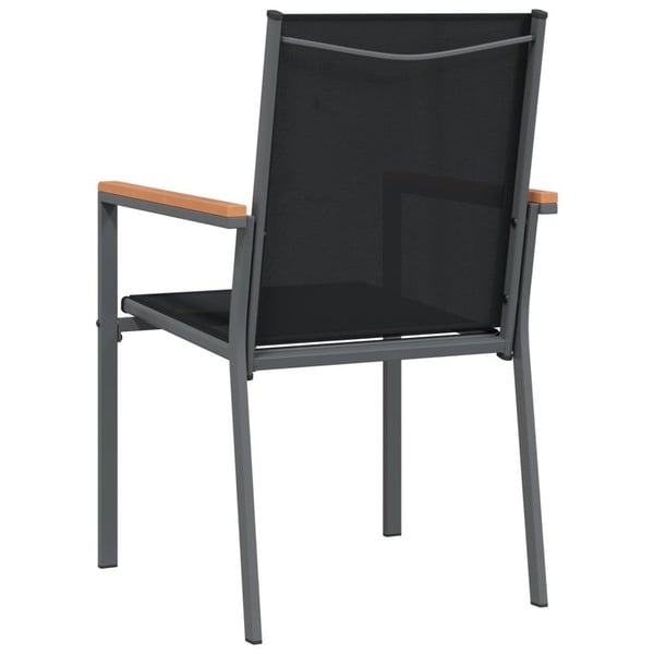 vidaXL Hagestoler 4 stk svart 55x61,5x90 cm textilene og stål