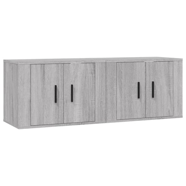 vidaXL Seinäkiinnitettävät TV-kaapit 2 kpl harmaa Sonoma 57x34,5x40 cm