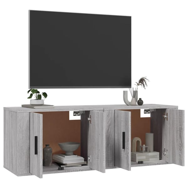 vidaXL Seinäkiinnitettävät TV-kaapit 2 kpl harmaa Sonoma 57x34,5x40 cm