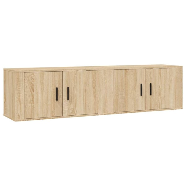 vidaXL Seinäkiinnitettävät TV-kaapit 2 kpl Sonoma-tammi 80x34,5x40 cm