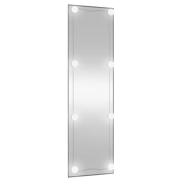 vidaXL Veggspeil med LED-lys 30x100 cm glass rektangel