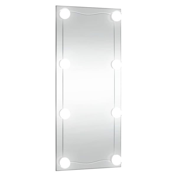 vidaXL Veggspeil med LED-lys 40x80 cm glass rektangel