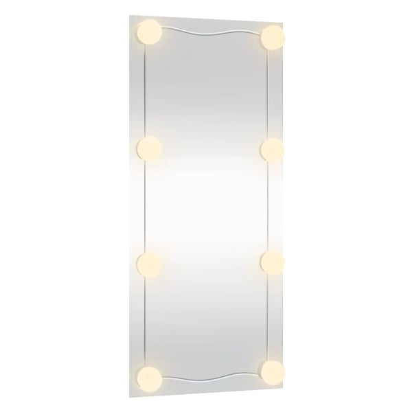 vidaXL Veggspeil med LED-lys 30x80 cm glass rektangel
