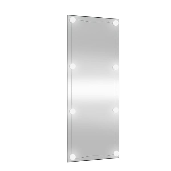 vidaXL Veggspeil med LED-lys 40x100 cm glass rektangel