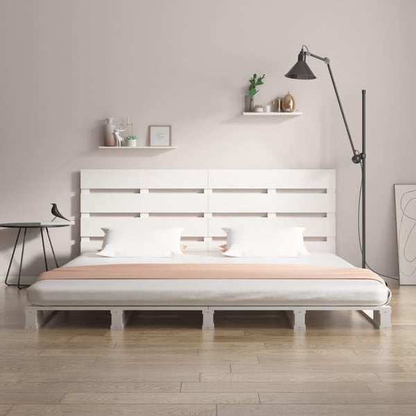 vidaXL sengeramme 140x190 cm massivt fyrretræ hvid