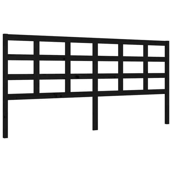 vidaXL Sengeramme med hodegavl svart 200x200 cm heltre