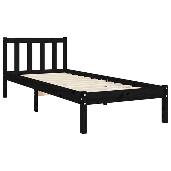 vidaXL Sengeramme med hodegavl svart small single heltre