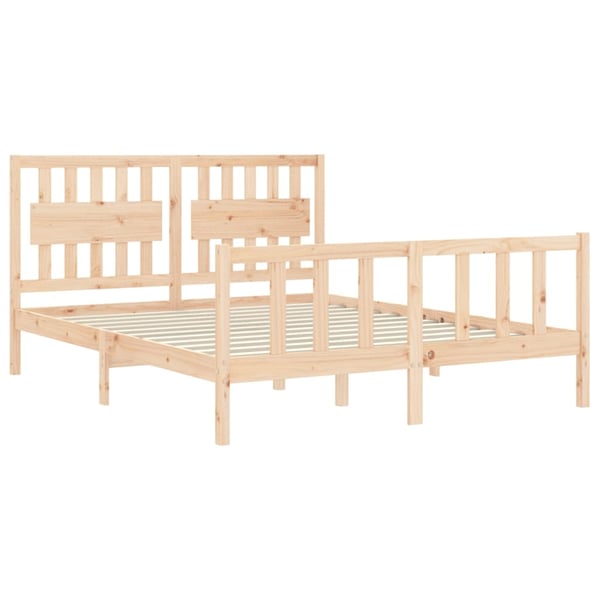 vidaXL Sengeramme med hodegavl 160x200 cm heltre
