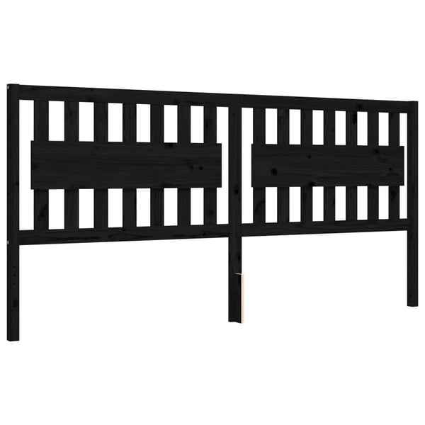 vidaXL Sengeramme med hodegavl svart 200x200 cm heltre