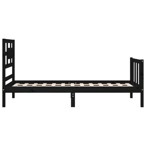 vidaXL Sengeramme med hodegavl svart small single heltre
