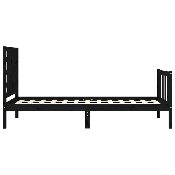 vidaXL Sengeramme med hodegavl svart small single heltre