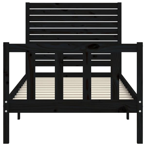 vidaXL Sengeramme med hodegavl svart small single heltre