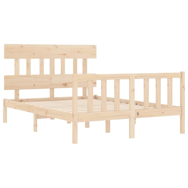 vidaXL Sengeramme med hodegavl 140x200 cm heltre