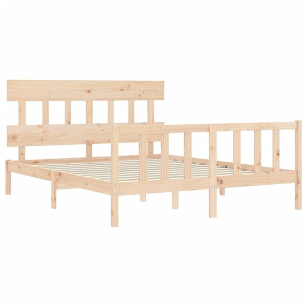 vidaXL Sengeramme med hodegavl 160x200 cm heltre