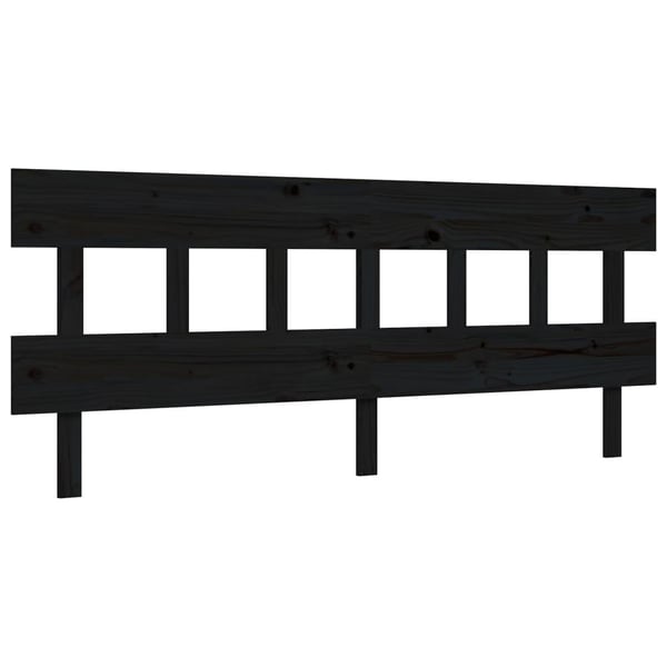 vidaXL Sengeramme med hodegavl svart 200x200 cm heltre