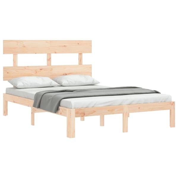 vidaXL Sengeramme med hodegavl 140x200 cm heltre