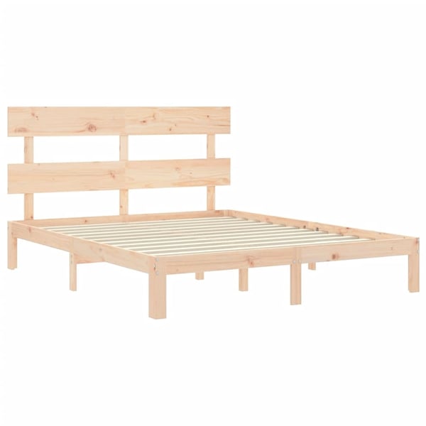 vidaXL Sengeramme med hodegavl 5FT King Size heltre