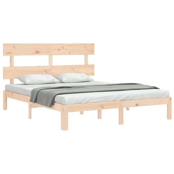 vidaXL Sengeramme med hodegavl 5FT King Size heltre