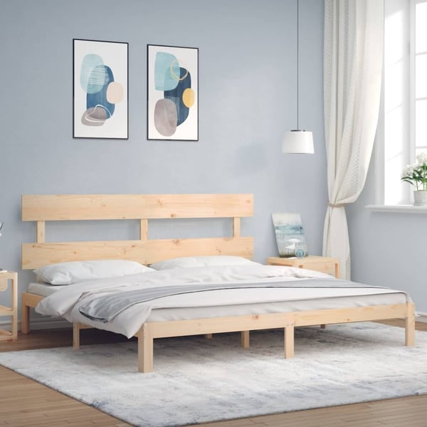 vidaXL Sengeramme med hodegavl 6FT Super King heltre