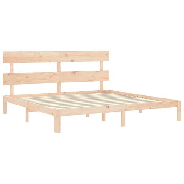 vidaXL Sengeramme med hodegavl 200x200 cm heltre